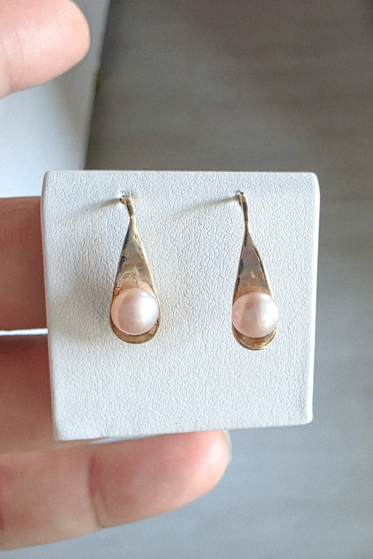 Perlare aretes: oro sólido