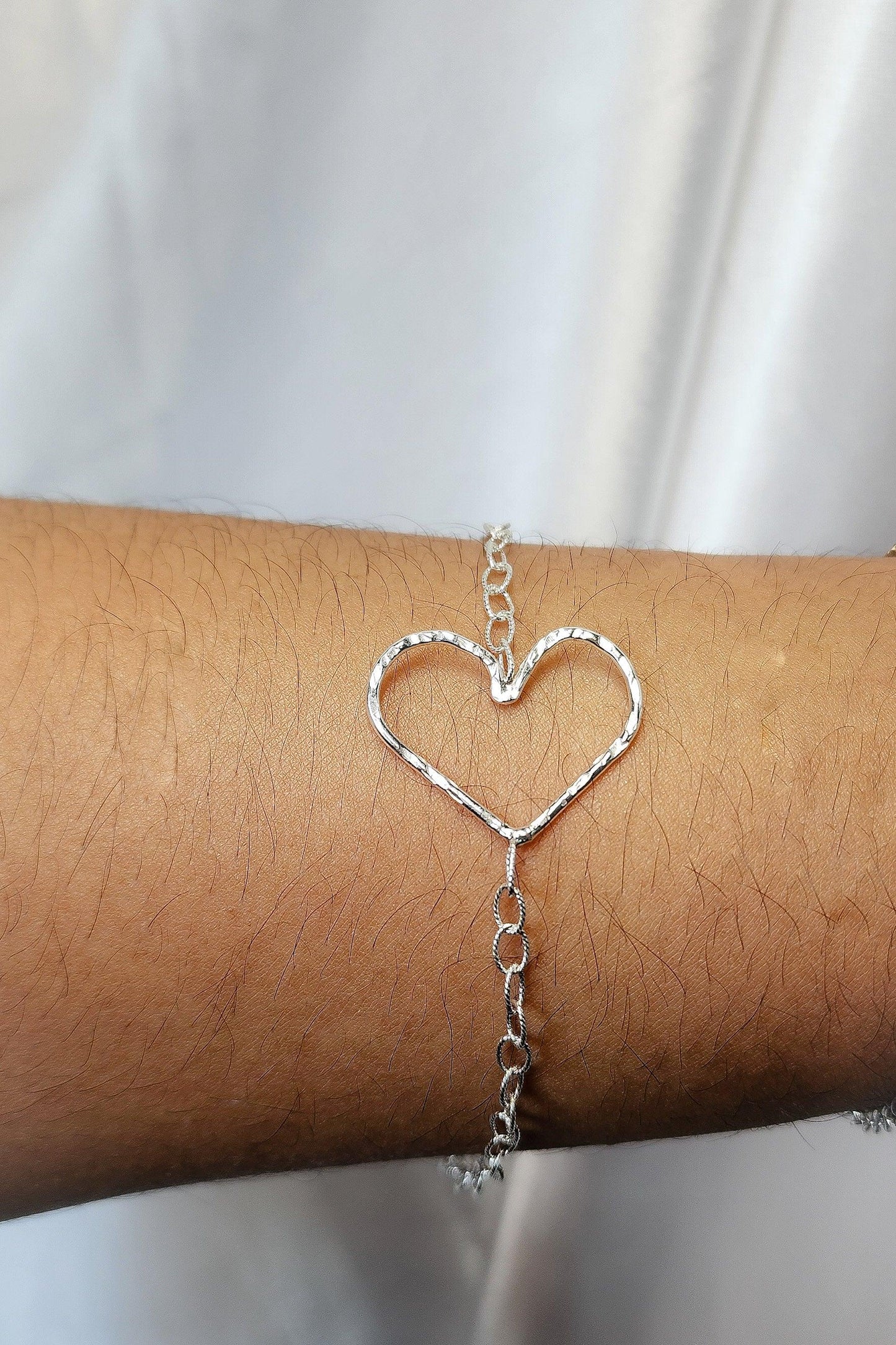 Korazon con textura Bracelet Silver : Love Energy - Estilos by Ytalia