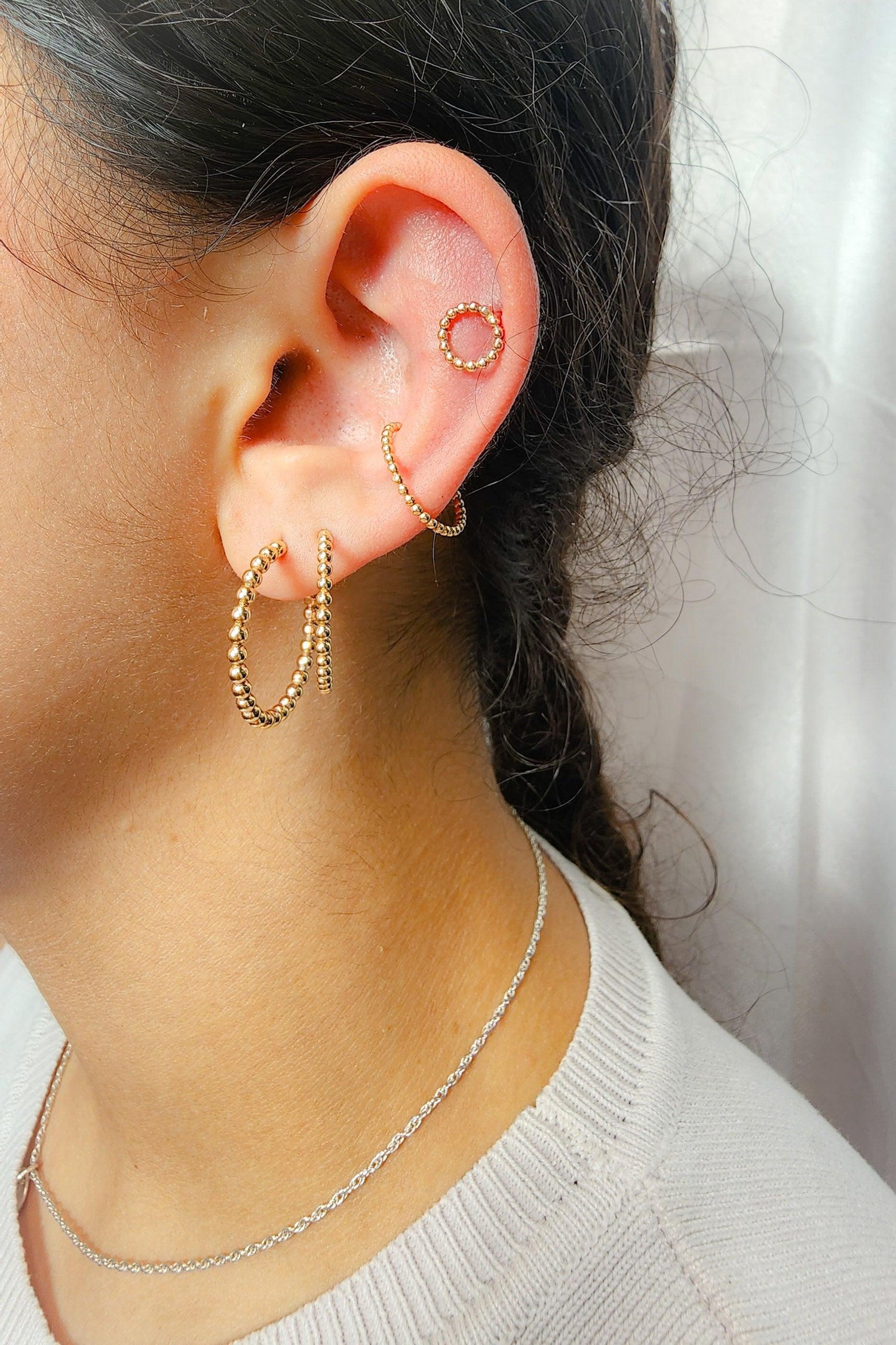 Lakshmi Bead Open Hoops GF : Divina Femenina - Estilos by Ytalia