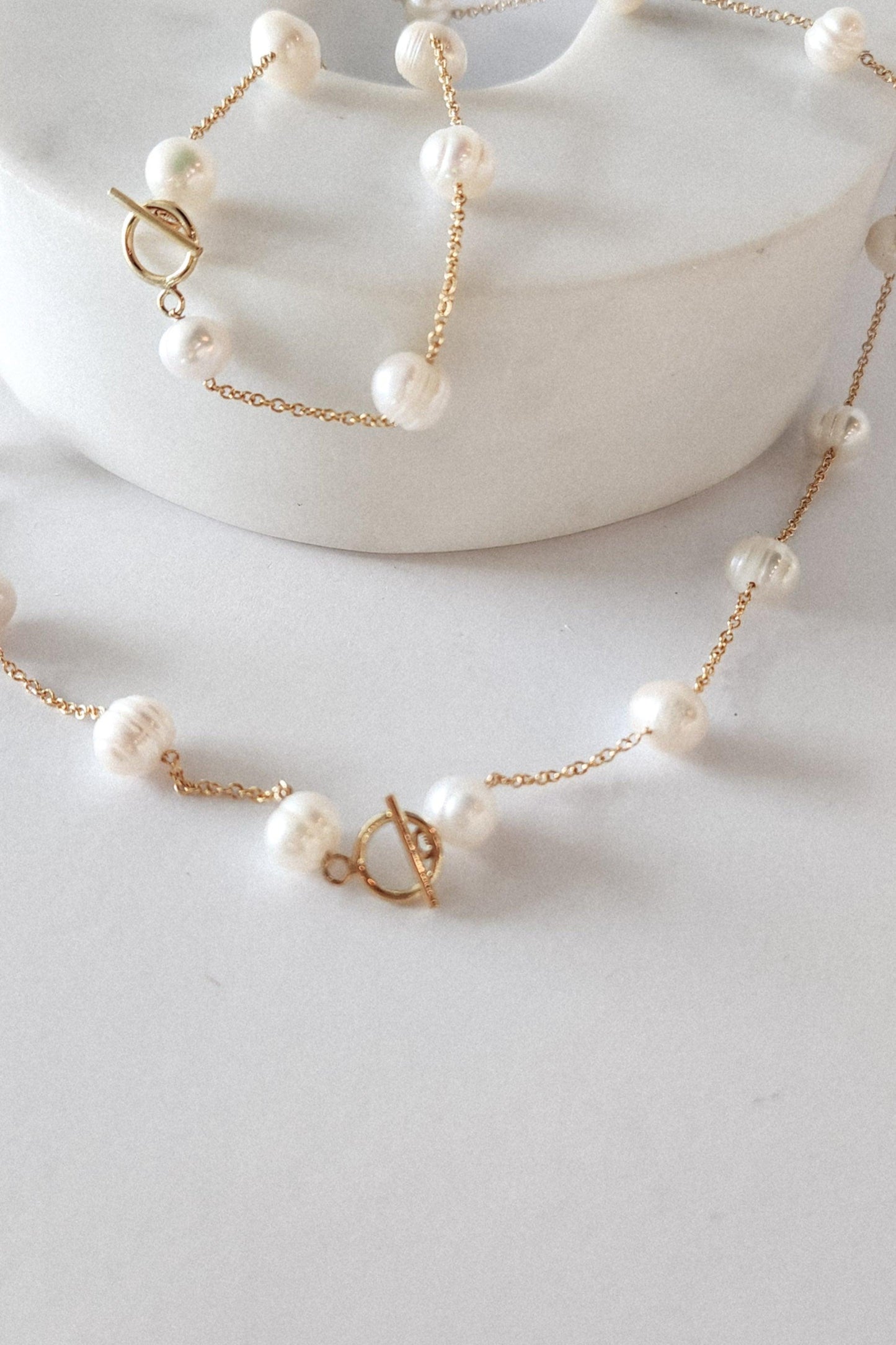 Anilla de perlas collar GF: Mar de Azahar - Estilos by Ytalia