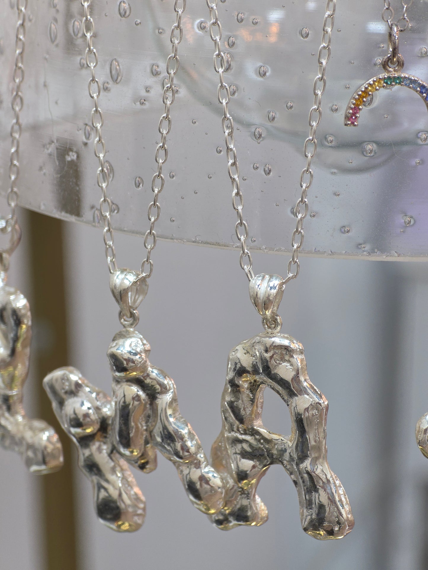 Silver Melting Alphabet Pendant