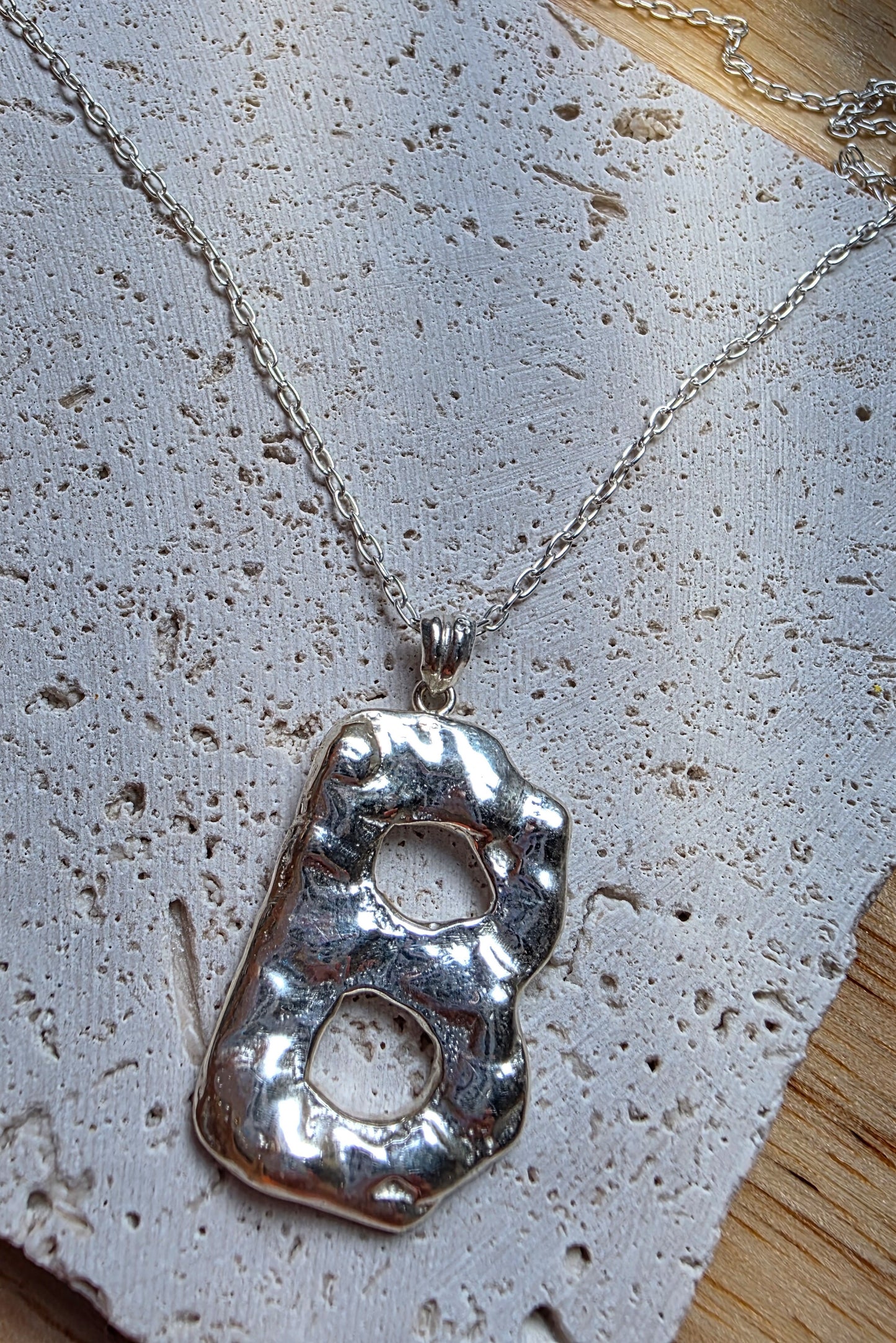 Silver Melting Alphabet Pendant