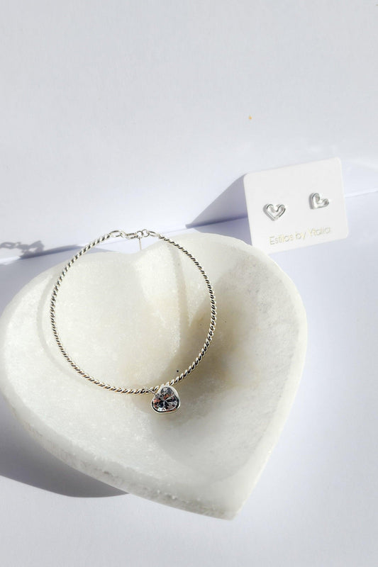 Corazón Brillante Open Bangle: Love Energy - Estilos by Ytalia