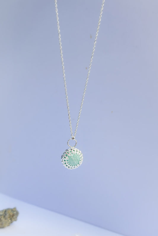 Hestia Necklace Silver : Amazonita