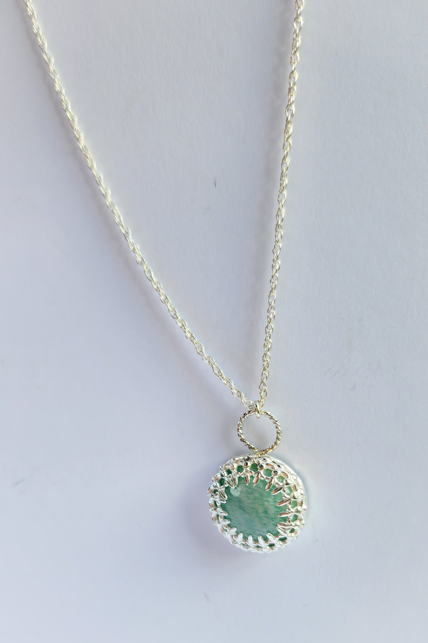 Hestia Necklace Silver : Amazonita