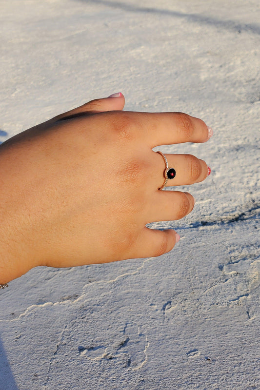 Mai Bhago Anillo Silver : Garnet - Estilos by Ytalia