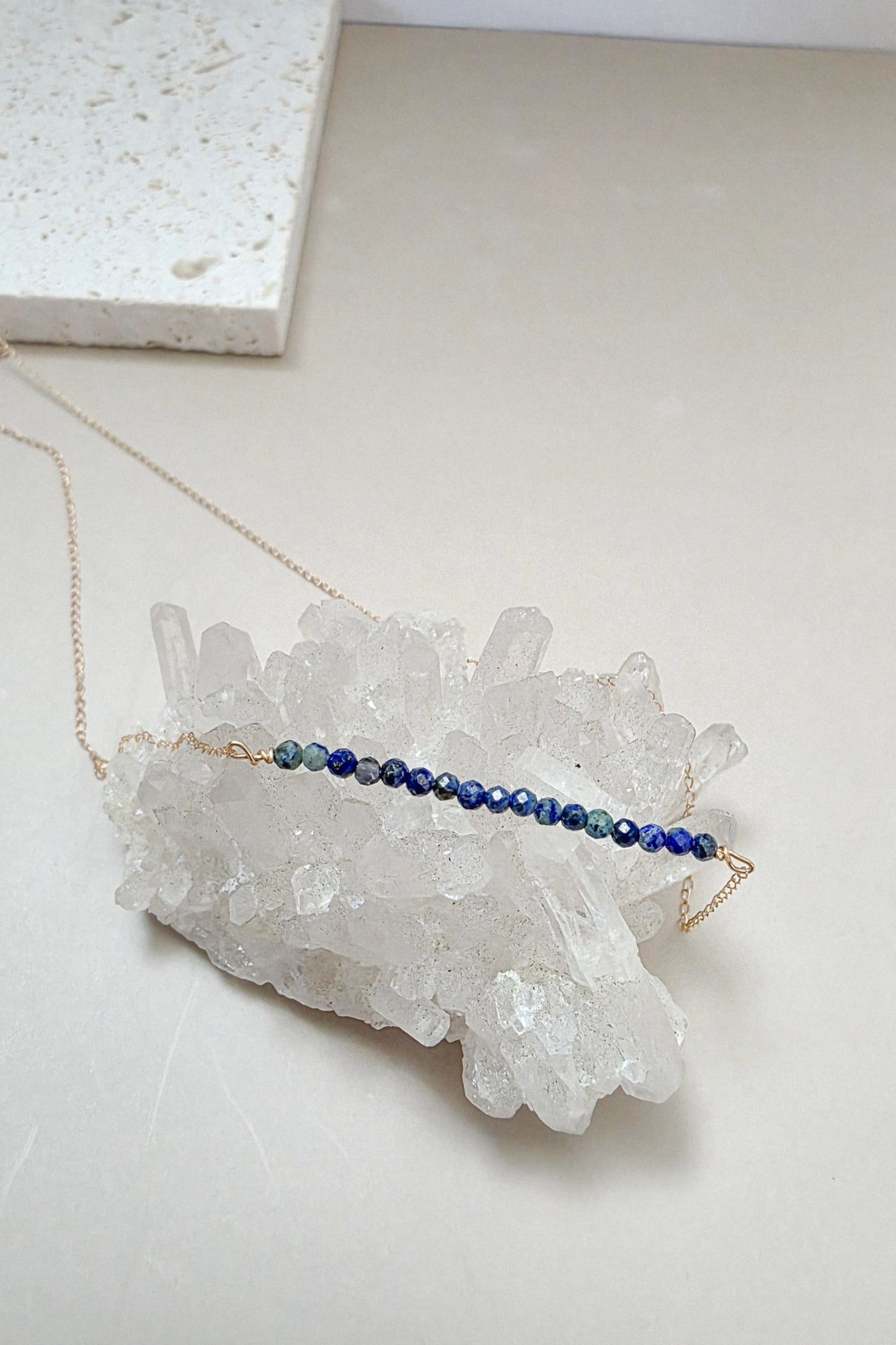 Emery Mini Gems Necklace: solid gold