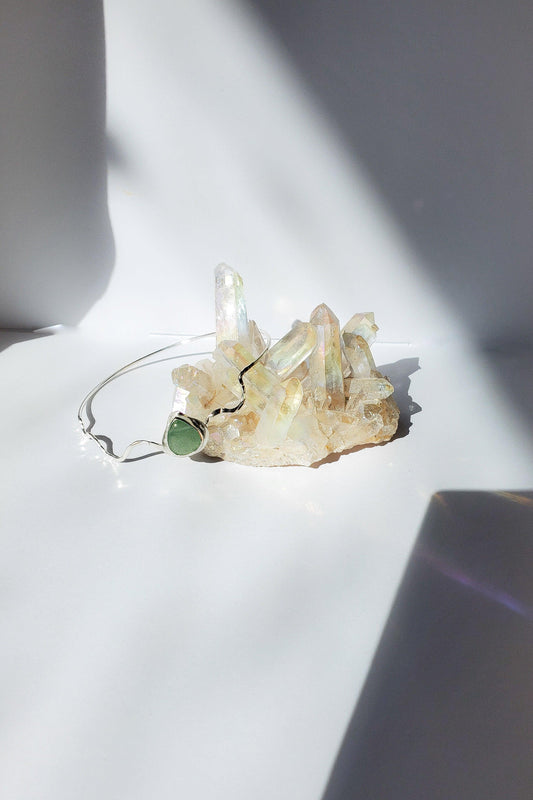 Inanna Bangle Silver : Aventurina - Estilos by Ytalia