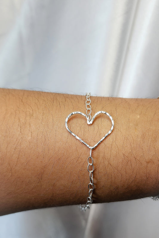 Korazon con textura Bracelet Silver : Love Energy