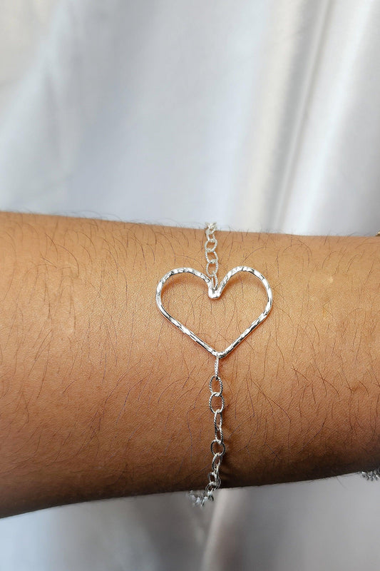 Korazon con textura Bracelet Silver : Love Energy - Estilos by Ytalia