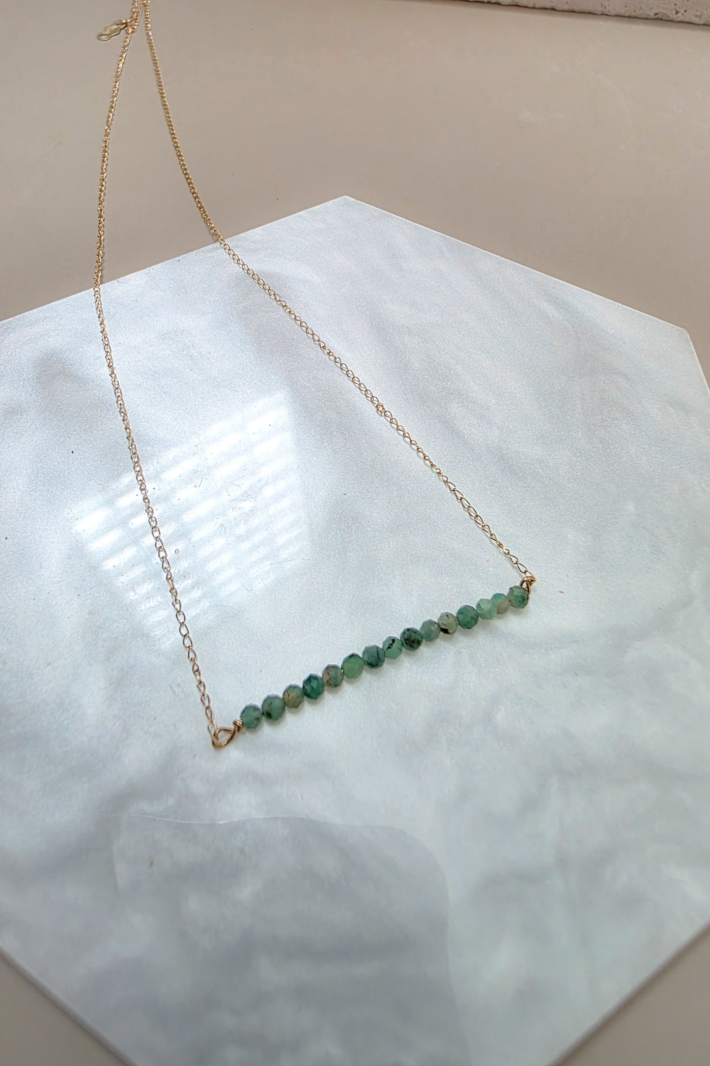 Emery Mini Gems Necklace: solid gold