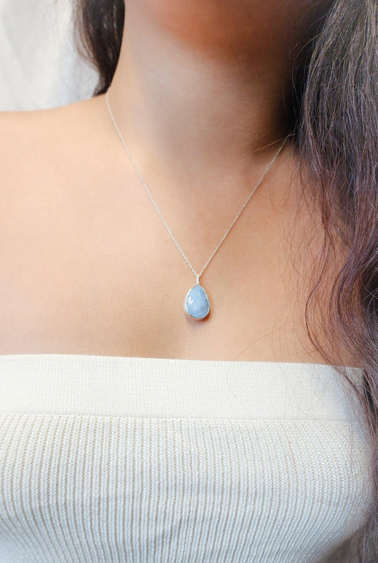 Cósmico Silver Necklace: Calcita Azul - Estilos by Ytalia