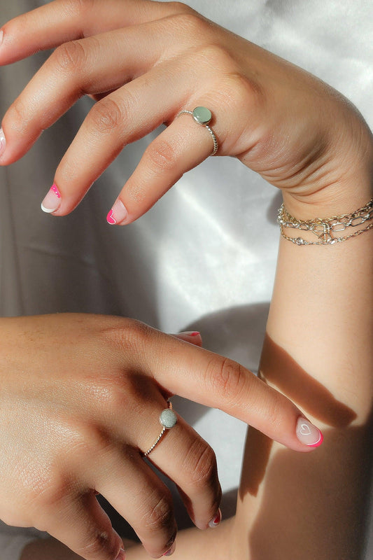 Quan Yin Anillo Silver : Amazonita - Estilos by Ytalia